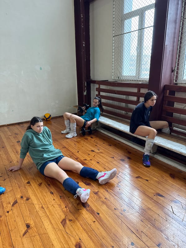 Women exercise in Sofia gymnasium during morning workout session