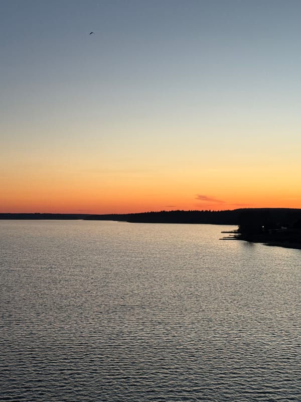Sunset observed over water near Votkinsk, Russia
