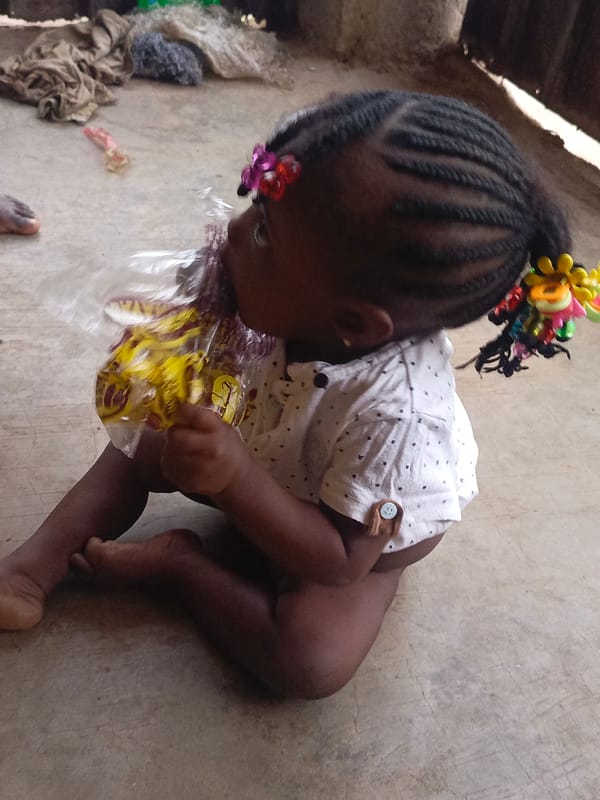Children play with toys in early morning Akwanga