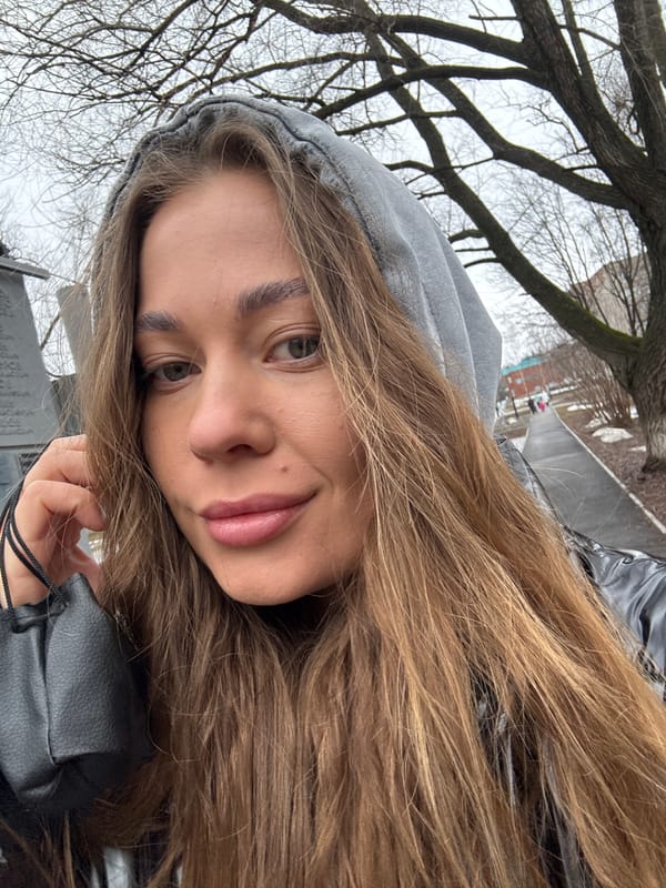 Woman takes morning selfie in Chernushka, Russia
