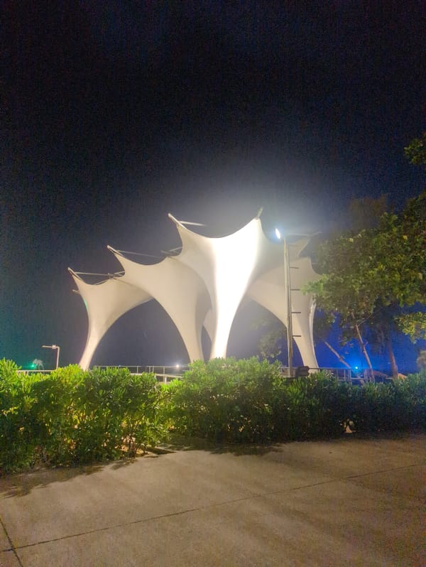 Nighttime documentation of illuminated pathways and resort areas in Phú Quốc
