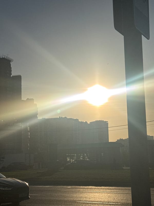 Bright sunlight illuminates Moscow cityscape