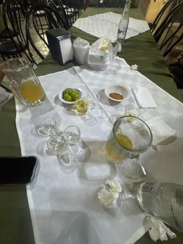 Evening dining scene documented at San Pedro Cholula restaurant