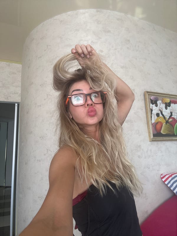 Lazy summer morning at home with a poodle in Armavir