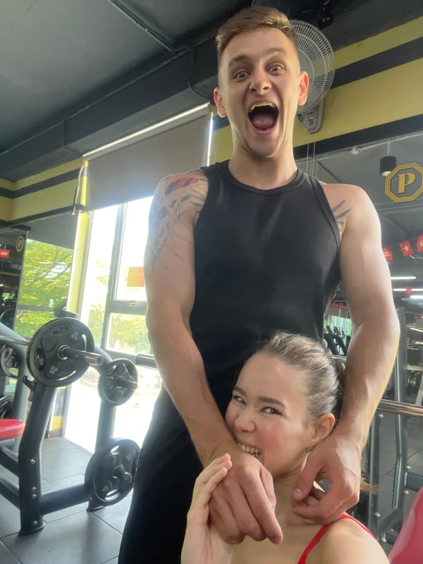 Morning gym session and decorated spaces documented in Nam Nha Trang