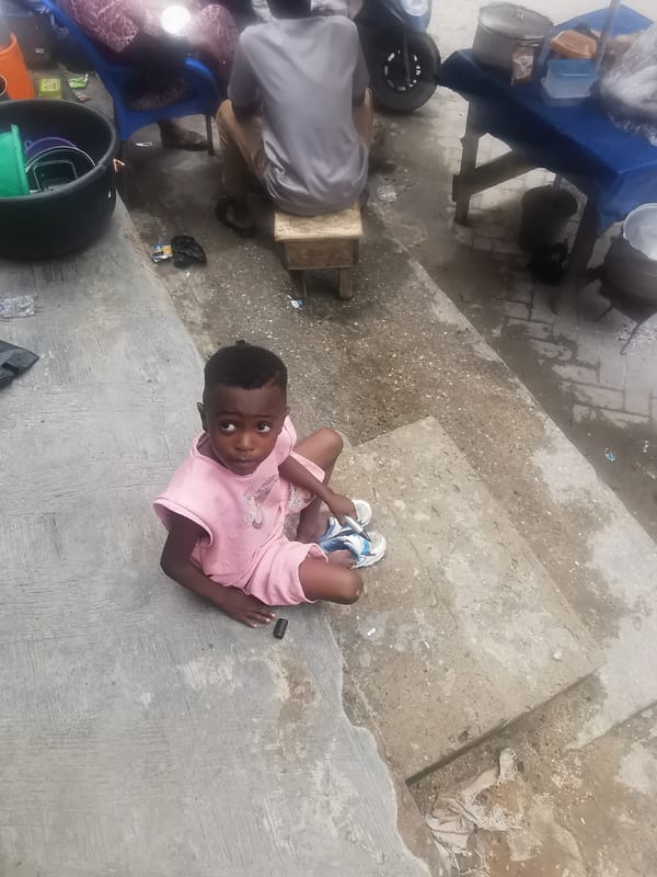Everyday street life documented in Lagos market areas