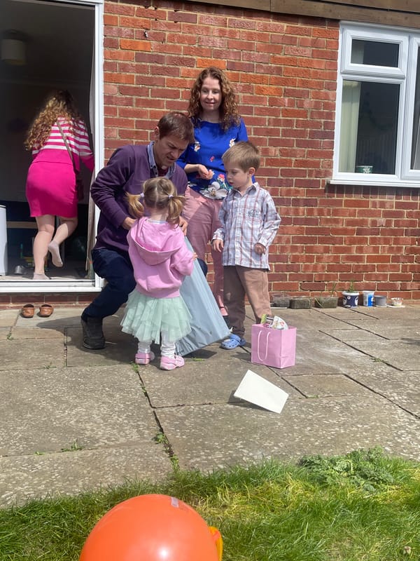 Family birthday celebration held in Maidstone backyard patio