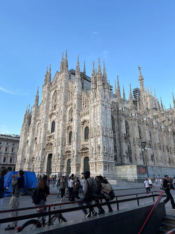 Milan Cathedral photographed under clear skies in Italy