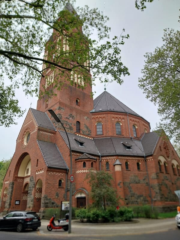 Historic Berlin village church observed in Alt-Tempelhof district