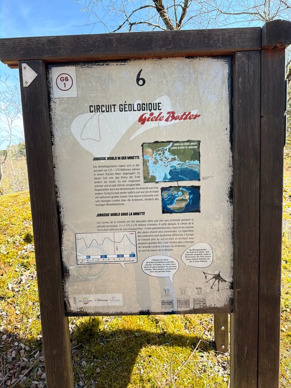 Geological trail sign photographed at outdoor location