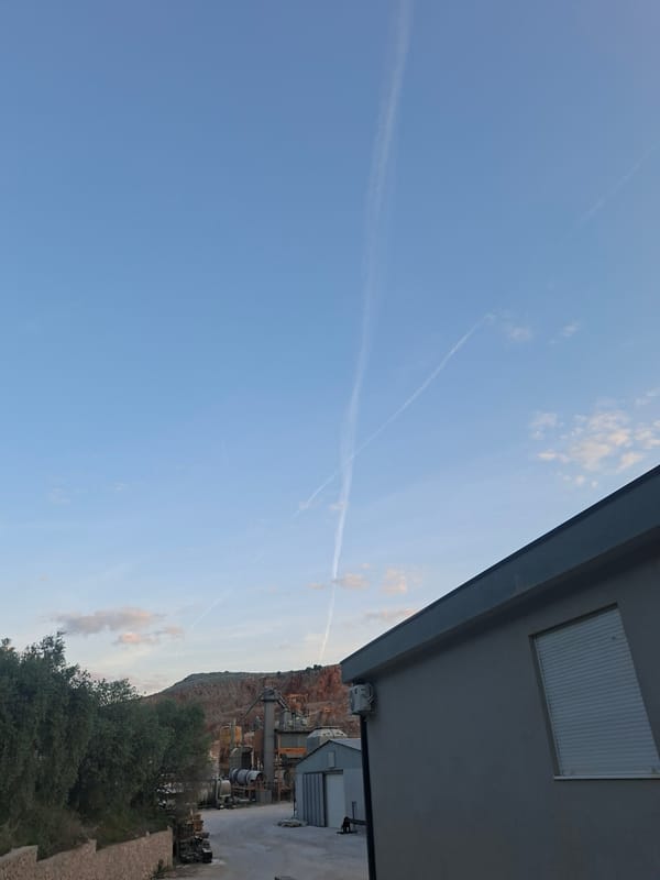 Clear skies observed over industrial area in Zaljevo, Montenegro