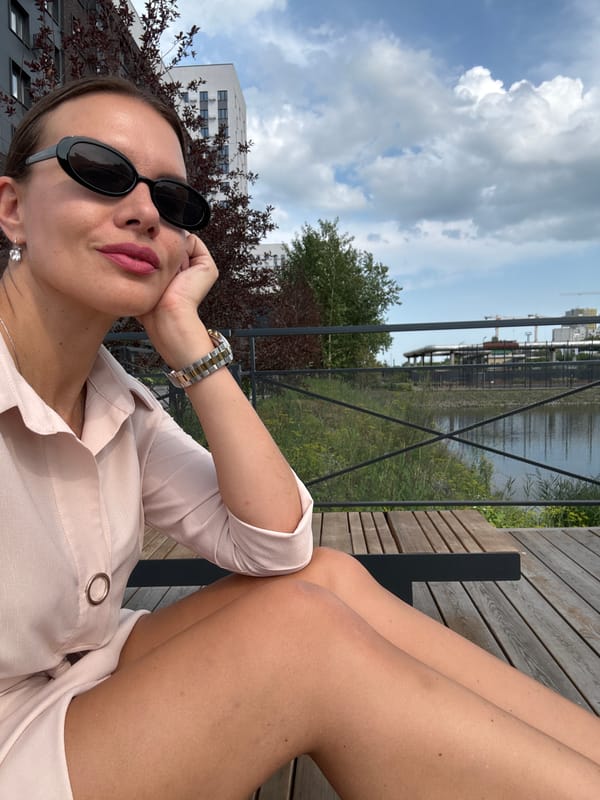 Lazy summer morning on a Tyumen waterfront deck