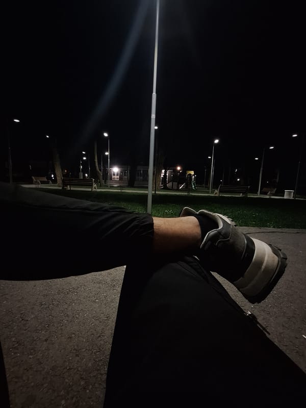 Nighttime park scene captured in Dolni Chiflik, Bulgaria