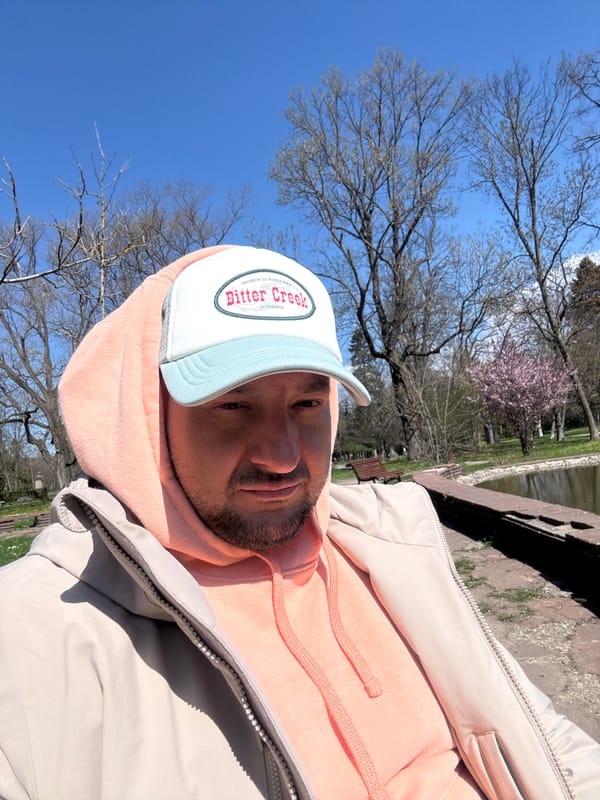 Man spotted in Sofia wearing Wyoming-branded cap on sunny morning