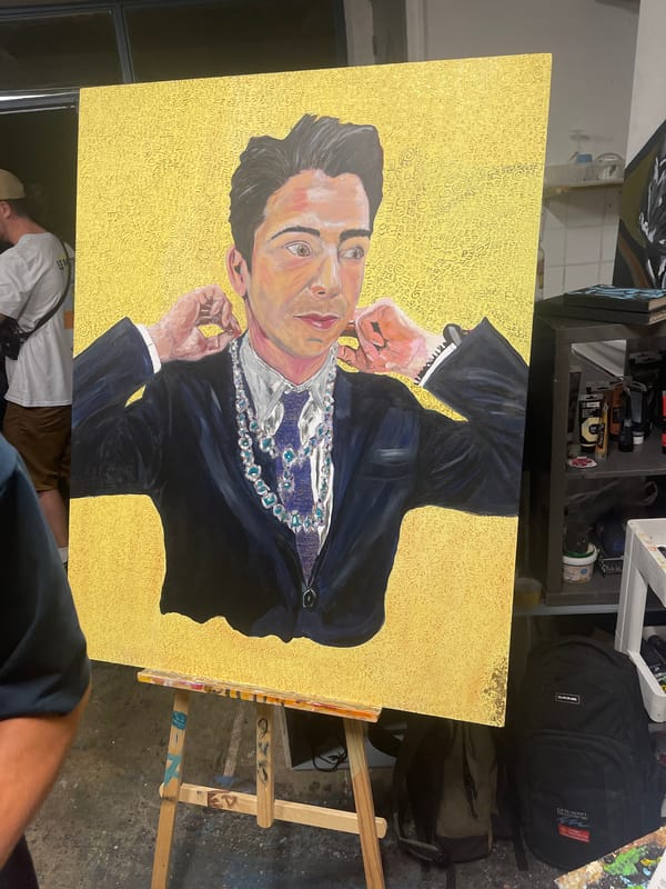 Art studio session features male portrait paintings in Marseille
