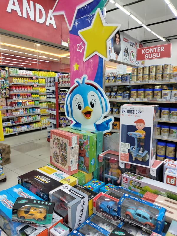 Inside a Langsa supermarket: aisles, products, and shoppers