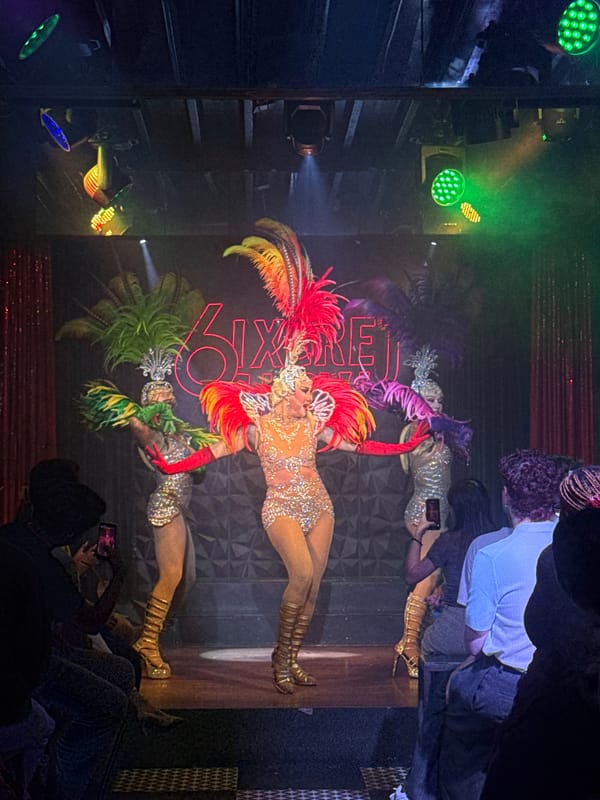 Drag show night at a Chiang Mai club, full production