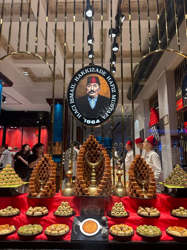 Beyoğlu street food and sweets scene, early evening