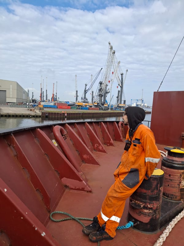 Morning cargo operations documented at Rostock commercial port