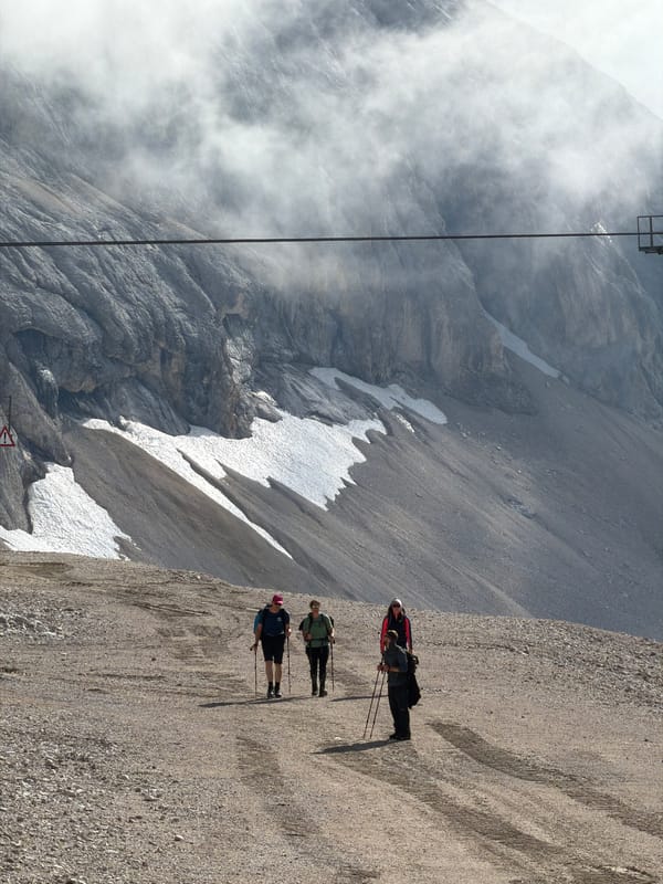 Morning hike and mountain views at the Zugspitze