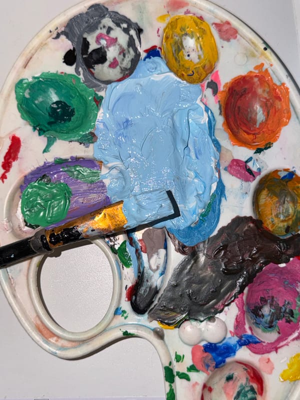 Art session with ceramics and Russian notes documented in Perm