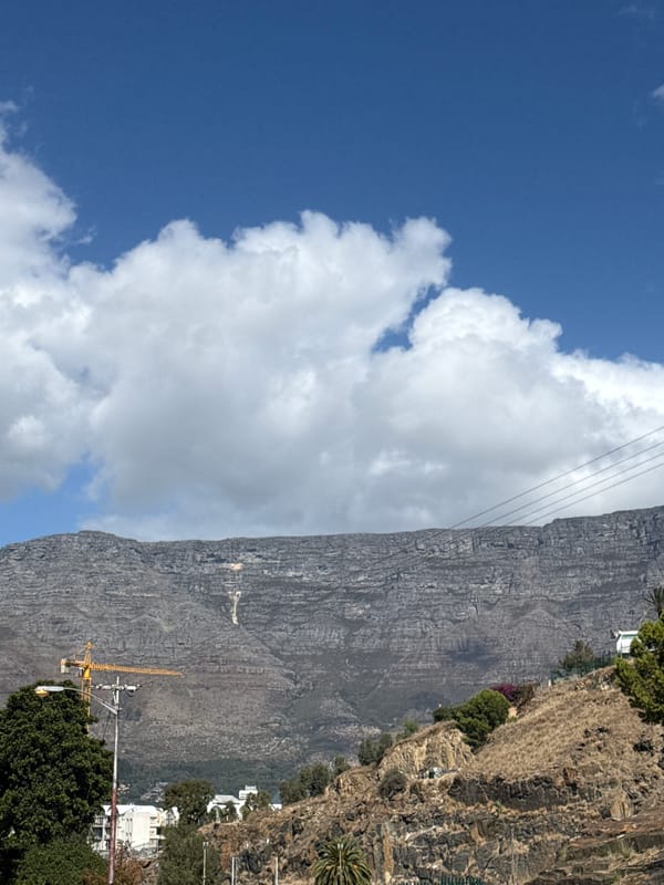 Clear skies frame Table Mountain views in Cape Town