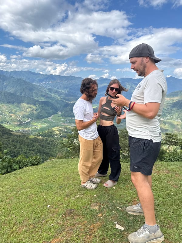 Tourists gather on Tu Le hilltops for mountain views