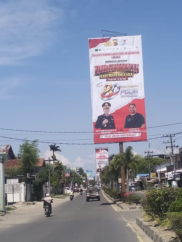 Street life and local details in Lhokseumawe on Bhayangkara Day