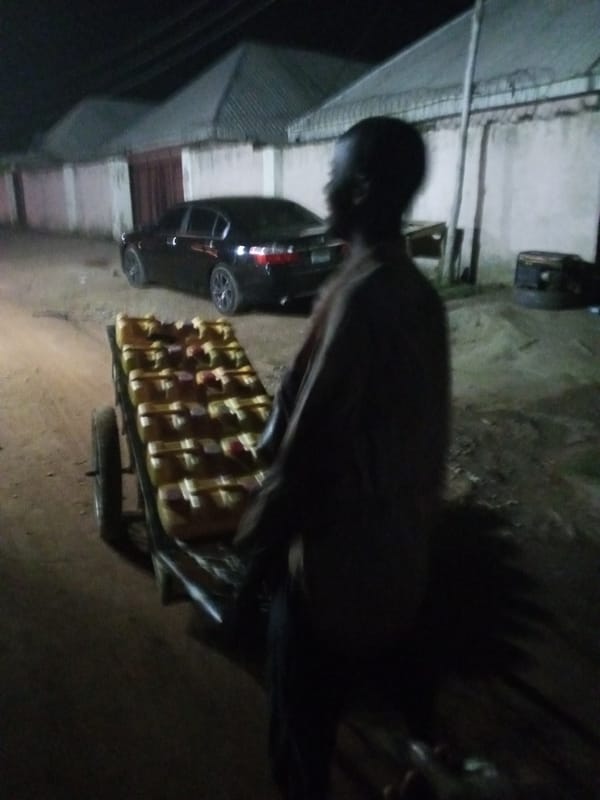 Nighttime street scene documented in Galadimawa, Nigeria