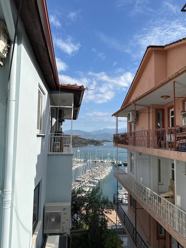 Early morning harbor scenes documented in Fethiye, Turkey