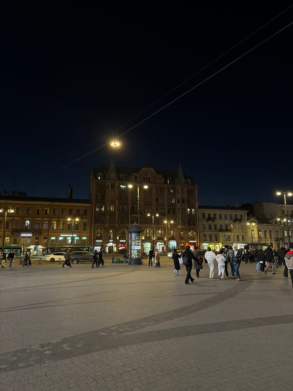 Evening snapshots capture daily life across Saint Petersburg
