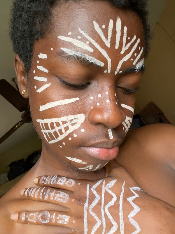 Traditional white body paint portraits documented in Nkpor, Nigeria
