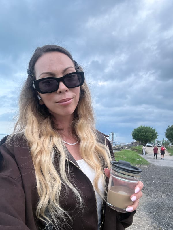 Woman with beverage spotted in Ravda, Bulgaria