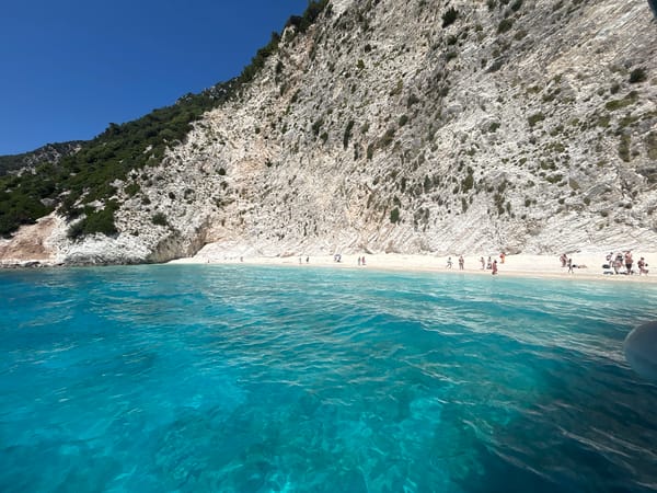 Turquoise waters captured at Kefalonia beach near Lixouri