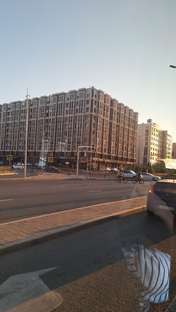 Street-level views along a tram corridor in central Astana