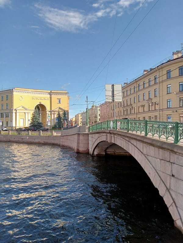 Strolling Saint Petersburg's historic center on a sunny afternoon