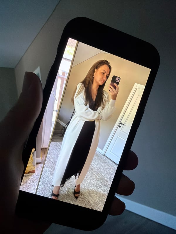 Scrolling through a personal photo gallery on a quiet morning