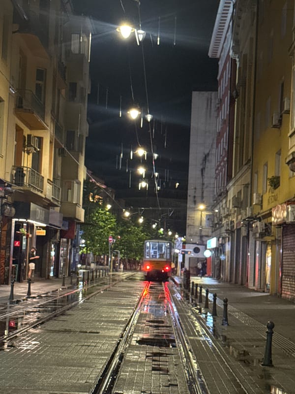 Evening social scenes documented across Sofia, Bulgaria
