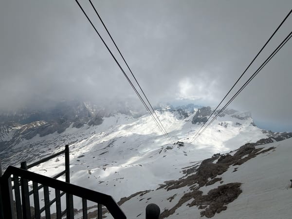 Mountain vista observed from Zugspitze area in Grainau