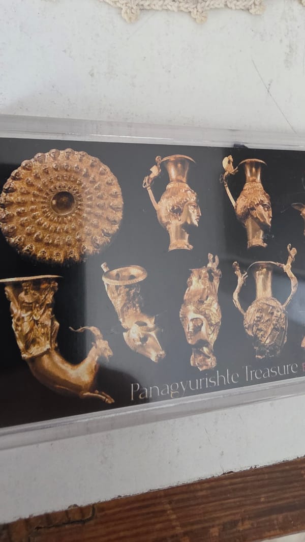 Tourist documents Panagyurishte Treasure memorabilia in Bulgarian city