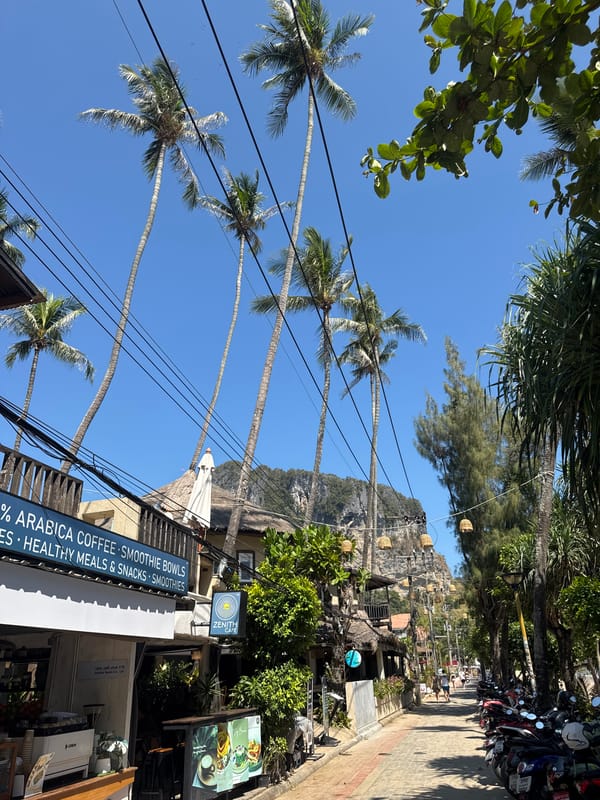 Morning documentation of Ban Ao Nang street and beach scenes