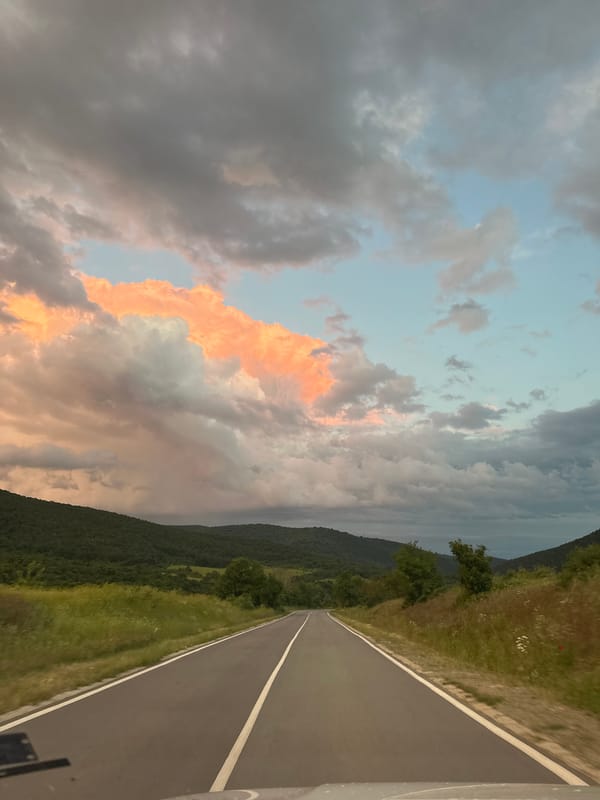 Rural drive documented near Pryaporets, Bulgaria countryside roads