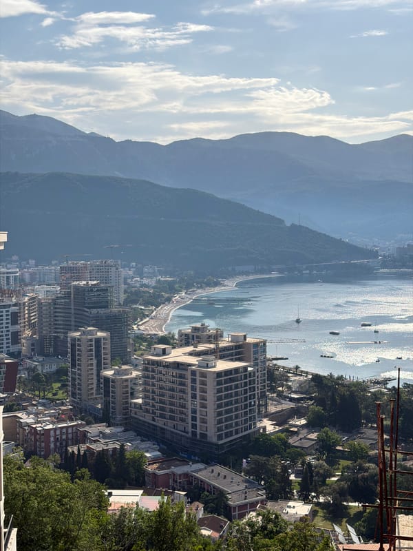 Panoramic view captured from elevated position in Budva, Montenegro
