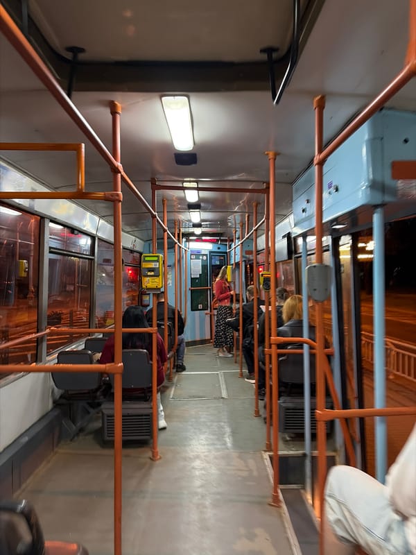 Nighttime public transport scenes documented in Minsk