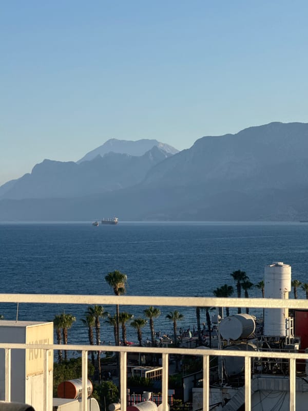 Sunny afternoon at a Konyaaltı resort on the Mediterranean coast