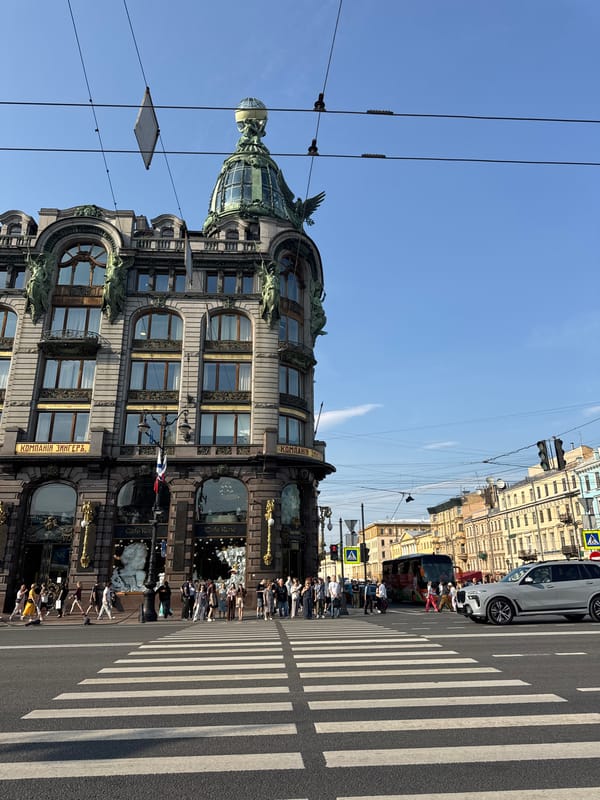 Afternoon exploring central Saint Petersburg's streets, metro, and cafés
