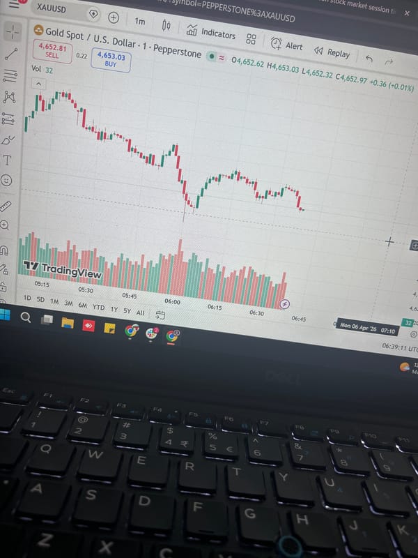 Trader monitors gold prices on TradingView in Varna