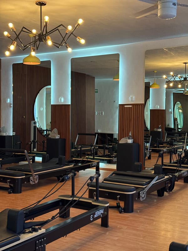 Pilates studio interior captured in Puebla, Mexico