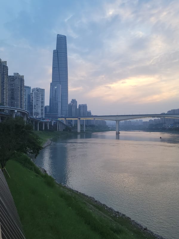 Chongqing skyline documented across morning hours in Yuzhong District