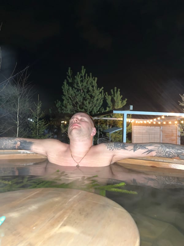 Evening outdoor gathering with sauna, fire in Литвиново, Russia
